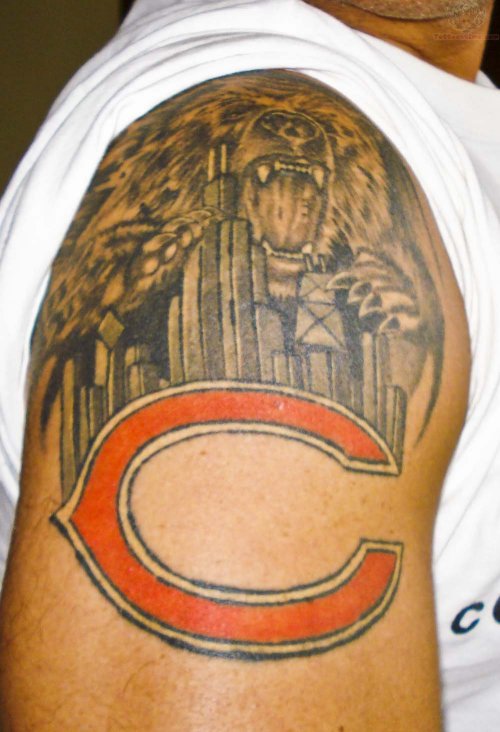 Bicep Chicago Bears Tattoo